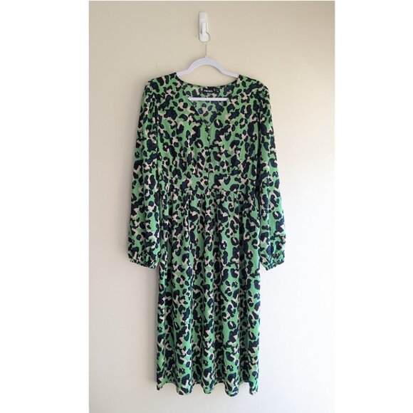 Pieces leopard print long sleeve midi dress - Picture 5 of 11